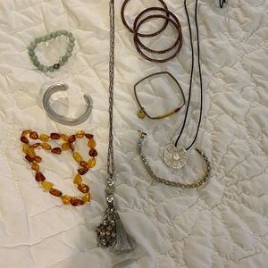 Lot of cute jewelry -- bracelets and necklaces